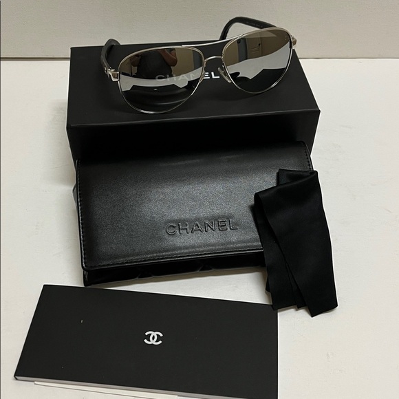 Chanel Metallic Aviator Sunglasses main image 11